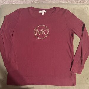 MICHAEL Michael Kors Emblem Burgundy Knit Top